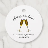 Proost Op De Liefde Champagne Glazen Bedankjes Labels (Voorkant)