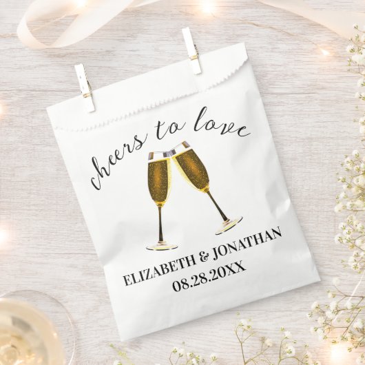 Proost Op De Liefde Champagne Glazen Bedankzakje (Geknipt)