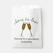 Proost Op De Liefde Champagne Glazen Bedankzakje (Voorkant)