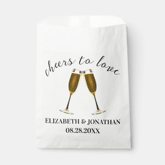 Proost Op De Liefde Champagne Glazen Bedankzakje (Voorkant)