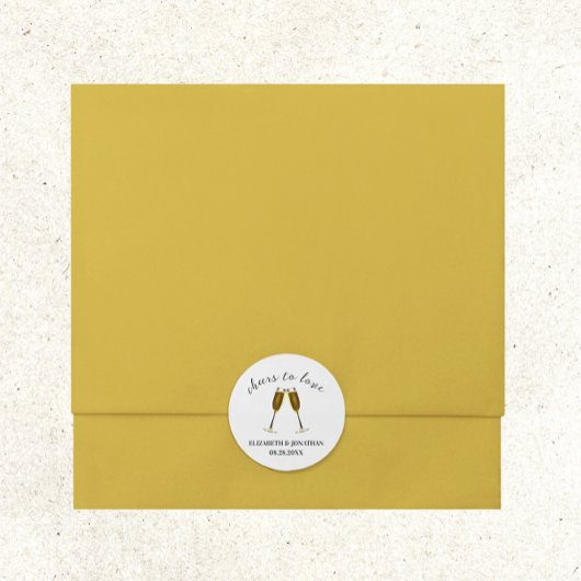 Proost Op De Liefde Champagne Glazen Ronde Sticker