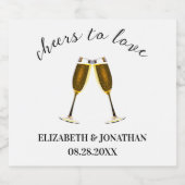 Proost Op De Liefde Champagne Glazen Sparkling Wijnetiket (Enkel label)