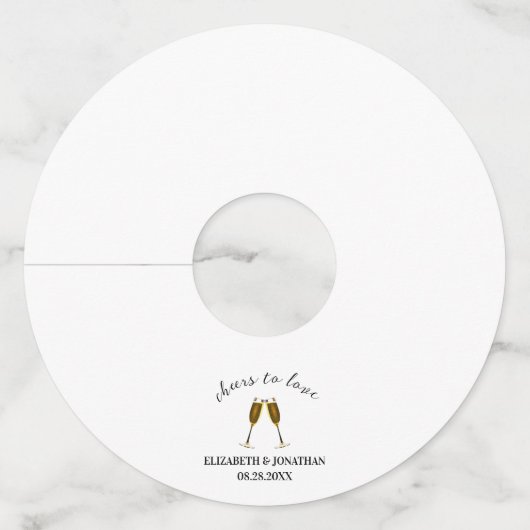 Proost Op De Liefde Champagne Glazen Wijnglaslabel (Voorkant)