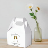 Proost op de liefde champagneglazen bedankdoosjes