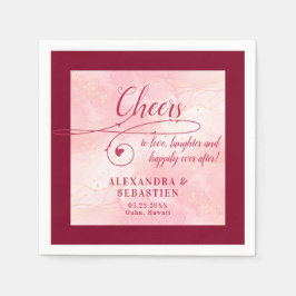 Proost op de liefde Elegant Script Bourgondië brui Servet