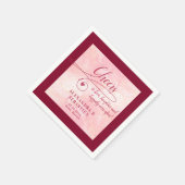 Proost op de liefde Elegant Script Bourgondië brui Servet (Hoek)