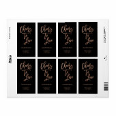 Proost op de liefde | Faux Roos gouden trouwwijn Etiket (Full Sheet)