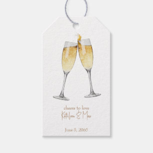 Proost op de liefde gepersonaliseerde champagne to cadeaulabel