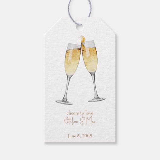 Proost op de liefde Gepersonaliseerde Champagne To Cadeaulabel (Voorkant)