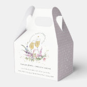 Proost op de Liefde Gouden Wijn Glazen Bloemige Br Bedankdoosjes (Voorkant Zijde)