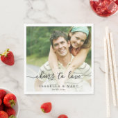 Proost op de liefde met foto bruiloft servet (Insitu)