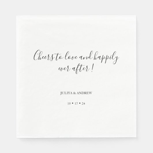 Proost op de liefde Minimalistische trouwservetten Servet (Voorkant)