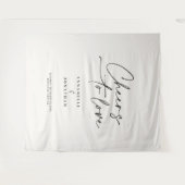 Proost op de liefde moderne crème zwarte minimalis wandkleed (Voorkant (horizontaal))