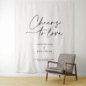 Proost op de liefde moderne crème zwarte minimalis wandkleed (In situ)