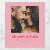 Proost Op De Liefde Persoonlijke Trouwcadeaus  Wijn Etiket (Enkel label)