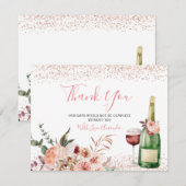 Proost op de Liefde Roze Bruidsdouche Bedankkaart (Voorkant / Achterkant)