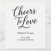proost op de liefde script - Elegante Charme Wijn Etiket (Enkel label)