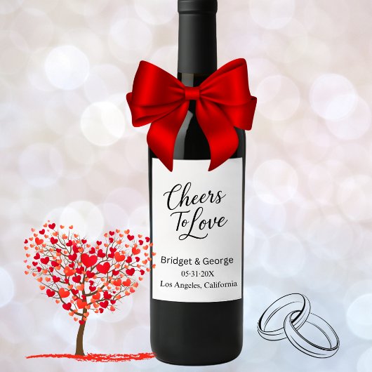 proost op de liefde script - Elegante Charme Wijn Etiket