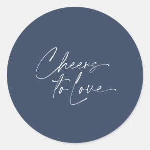 Proost op de Liefde Sticker – Marineblauwe Achterg