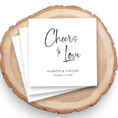 Proost op de Liefde Unieke Handlettering Trouwfees Servet