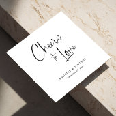 Proost op de Liefde Unieke Handlettering Trouwfees Servet
