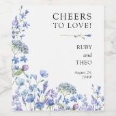 Proost op de liefde voor de maagdenpalm wijn etiket (Enkel label)