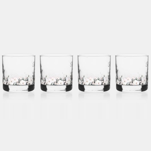 Proost op de liefde voor elegante witte rozen brui whisky glas (Links)