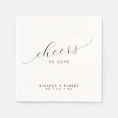 Proost op de liefde voor minimalistische kalligraf servet (Voorkant)