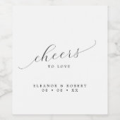 Proost op de liefde voor minimalistische kalligraf wijn etiket (Enkel label)