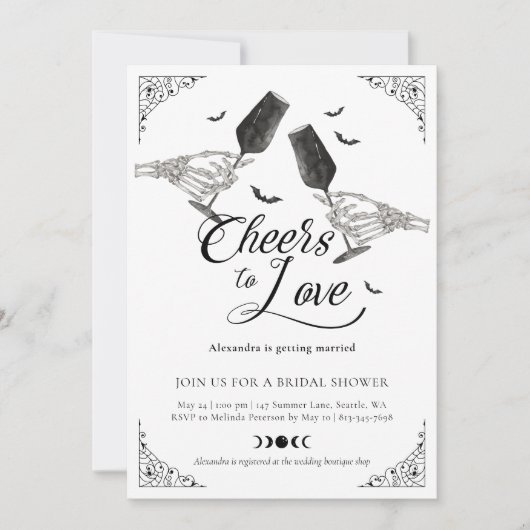 Proost op de liefde voor Skeleton Hand Gotisch Vri Kaart (Voorkant)