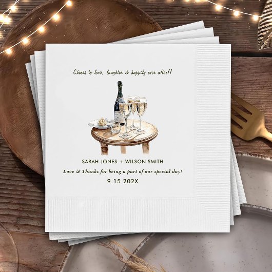 Proost op de liefde voor wijn Bloemenbruiloft serv Servet