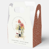 Proost op de liefde voor wijn Rood Geel Bloemen Br Bedankdoosjes (Geopend)