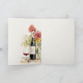 Proost op de liefde voor wijn Rood Geel Bloemen Br Bedankkaart (Binnen)