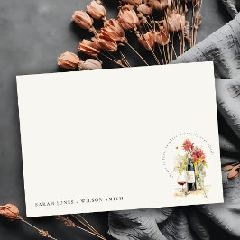 Proost op de liefde voor wijn Rood Geel Bloemen Br Notitiekaartje