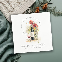 Proost op de liefde voor wijn Rood Geel Bloemen Br Servet