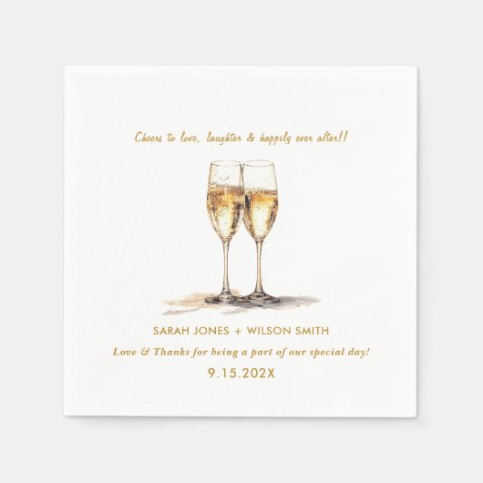 Proost op de liefde voor wijnglazen Trouwservetten Servet (Voorkant)