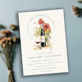 Proost op de liefde Wijn Rood Geel Bloemige Bruilo Kaart