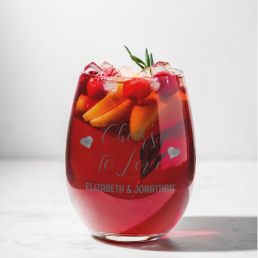 Proost op de Liefde Wijnglas Zonder Voet