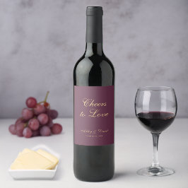 Proost op de Liefde Wijnkleur Eenvoudig Schrift Tr Wijn Etiket