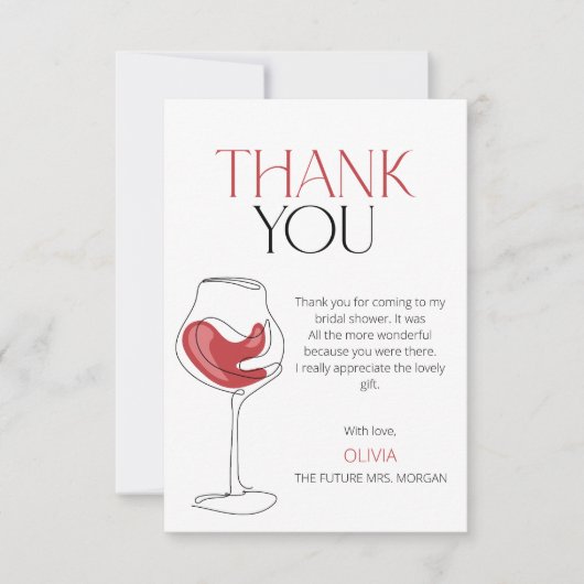 Proost op de Liefde | Wijnproeverij Bruidsfeest Bedankkaart (Voorkant)