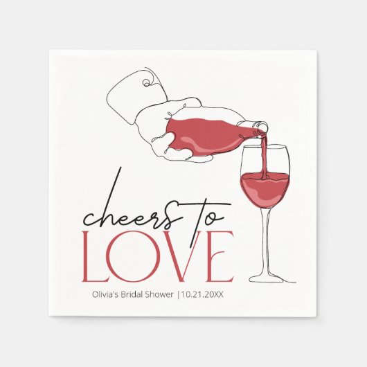 Proost op de Liefde | Wijnproeverij Bruidsfeest Servet (Voorkant)