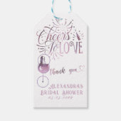 Proost Op De Liefde Wijnproeverij Elegante Bruidsd Cadeaulabel (Voorkant)