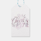 Proost Op De Liefde Wijnproeverij Elegante Bruidsd Cadeaulabel (Achterkant)