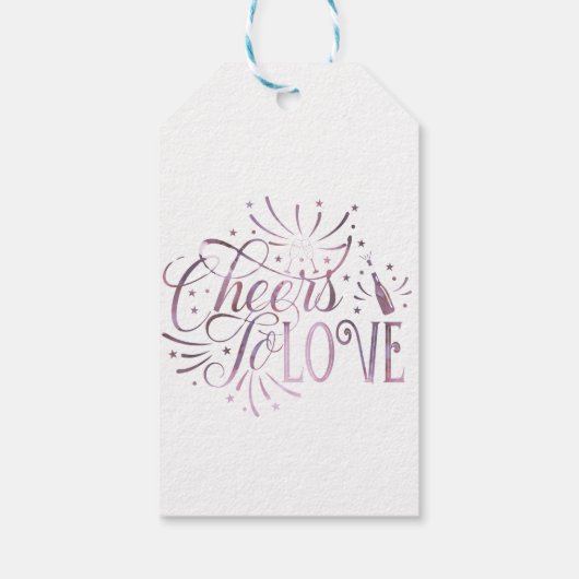 Proost Op De Liefde Wijnproeverij Elegante Bruidsd Cadeaulabel (Achterkant)