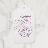 Proost op de Liefde Wijnproeverij Elegante Bruidsd Cadeaulabels (Achterkant)