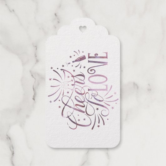 Proost op de Liefde Wijnproeverij Elegante Bruidsd Cadeaulabels (Achterkant)