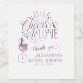 Proost Op De Liefde Wijnproeverij Elegante Bruidsd Wijn Etiket (Enkel label)