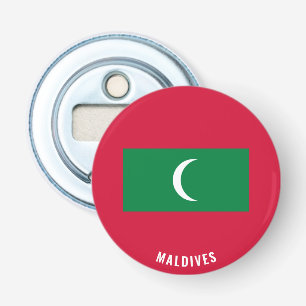 Proost op de Malediven! Prachtig patriottisch Button Flesopener