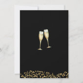 Proost op de New Year Gold Glitter en zwart Kaart (Achterkant)
