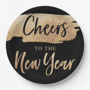 Proost op de New Year Paper Borden Papieren Bordje